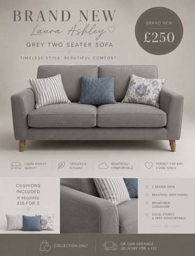 Laura ashley grey seater - ashley,
